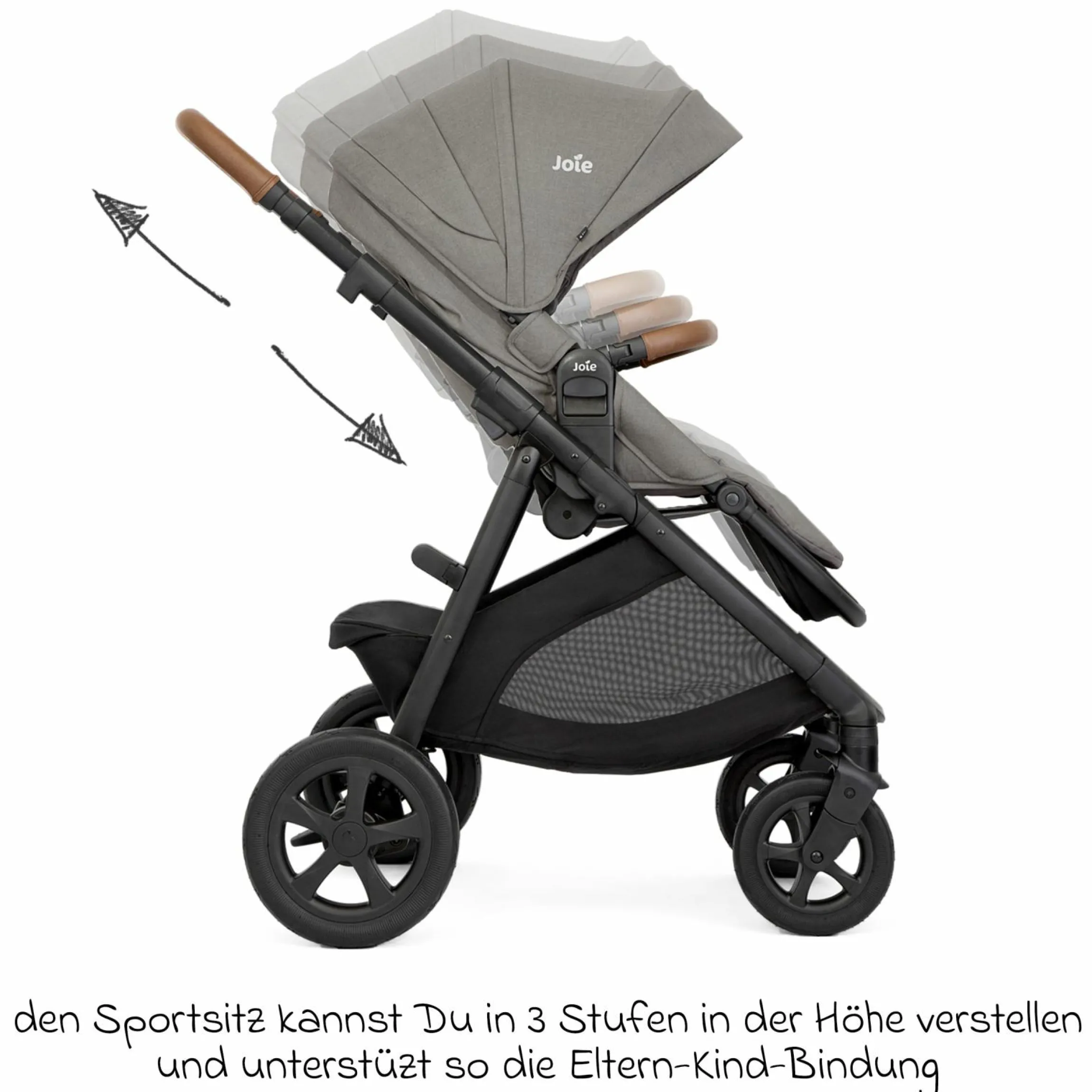 Buggy & Sportwagen Alore bis 22 kg belastbar mit Liegeposition, umsetzbarer & höhenverstellbarer Sportsitz, Teleskop-Schieber inkl. Adapter & Regenschutz - Pebble
