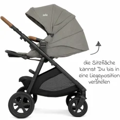 Buggy & Sportwagen Alore bis 22 kg belastbar mit Liegeposition, umsetzbarer & höhenverstellbarer Sportsitz, Teleskop-Schieber inkl. Adapter & Regenschutz - Pebble