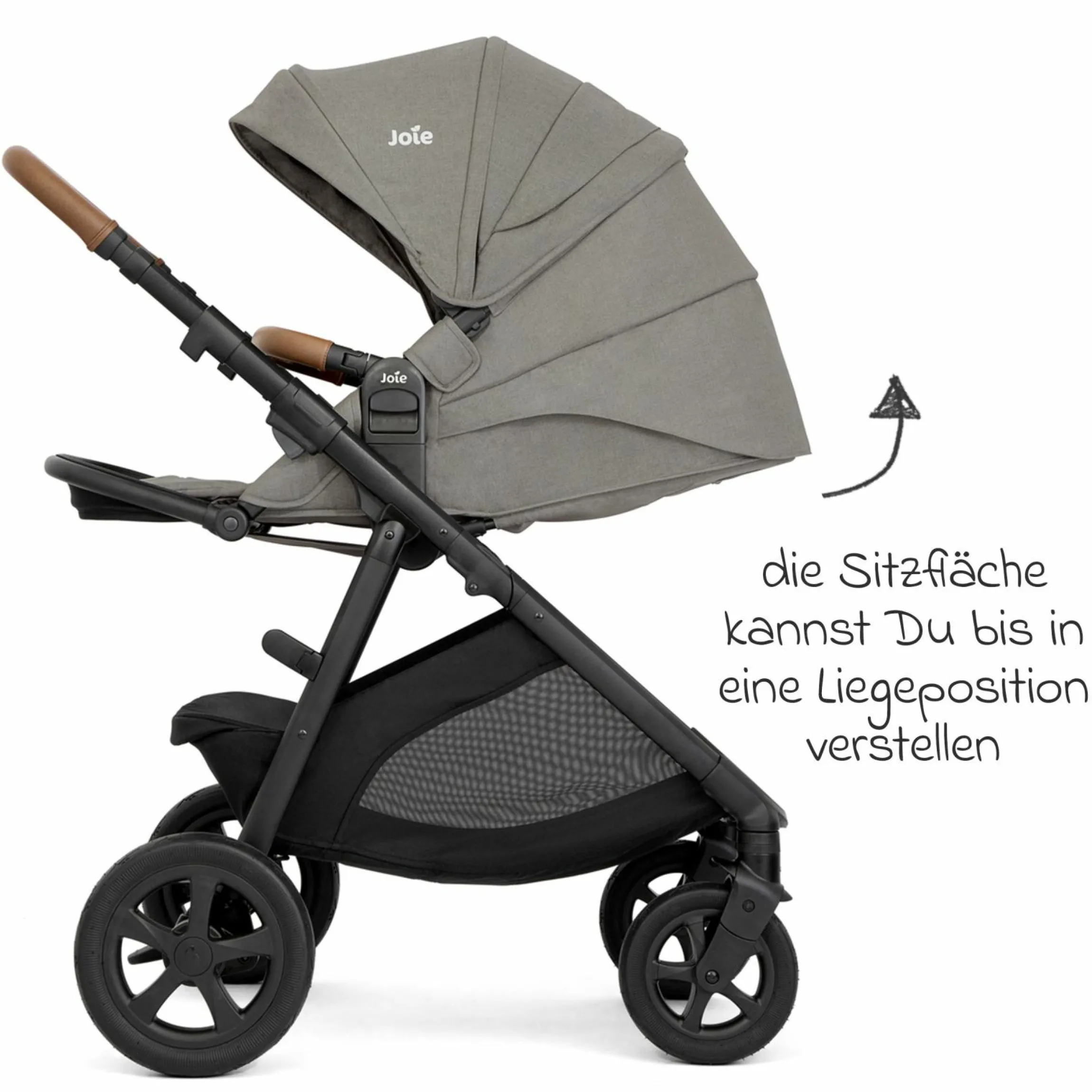 Buggy & Sportwagen Alore bis 22 kg belastbar mit Liegeposition, umsetzbarer & höhenverstellbarer Sportsitz, Teleskop-Schieber inkl. Adapter & Regenschutz - Pebble