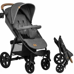 Buggy & Sportwagen Annet Plus bis 22 kg mit Liegefunktion Beindecke, Insektenschutz & Getränkehalter - Stone Caramel