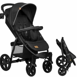 Buggy & Sportwagen Annet Plus bis 22 kg mit Liegefunktion Beindecke, Insektenschutz & Getränkehalter - Black Carbon