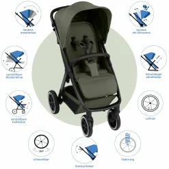 Buggy & Sportwagen Avus 2 Air mit Lufträdern, Einhand-Faltung und höhenverstellbarem Schieber - Pure - Avocado - Kollektion 2025