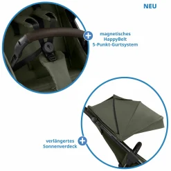 Buggy & Sportwagen Avus 2 Air mit Lufträdern, Einhand-Faltung und höhenverstellbarem Schieber - Pure - Avocado - Kollektion 2025