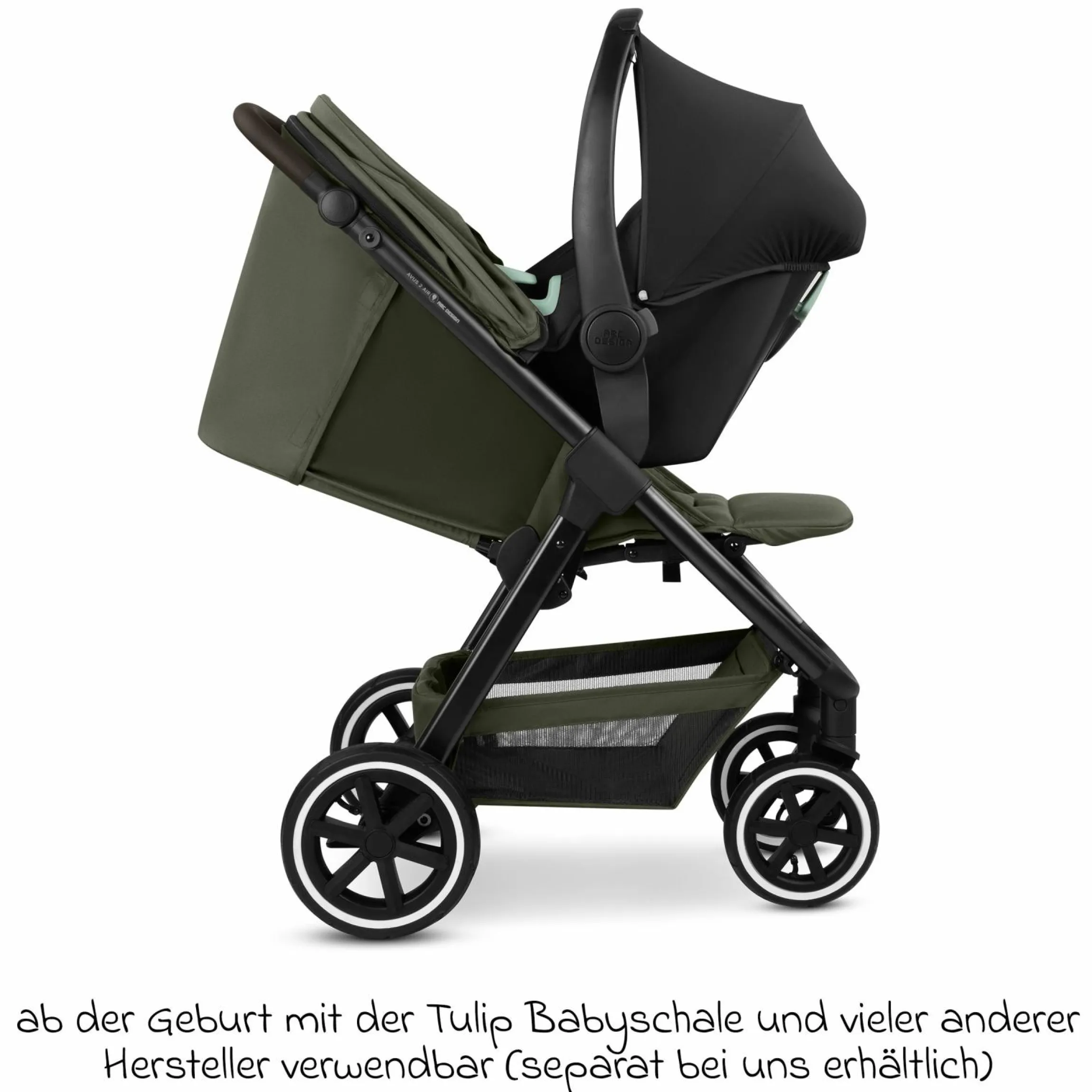 Buggy & Sportwagen Avus 2 Air mit Lufträdern, Einhand-Faltung und höhenverstellbarem Schieber - Pure - Avocado - Kollektion 2025