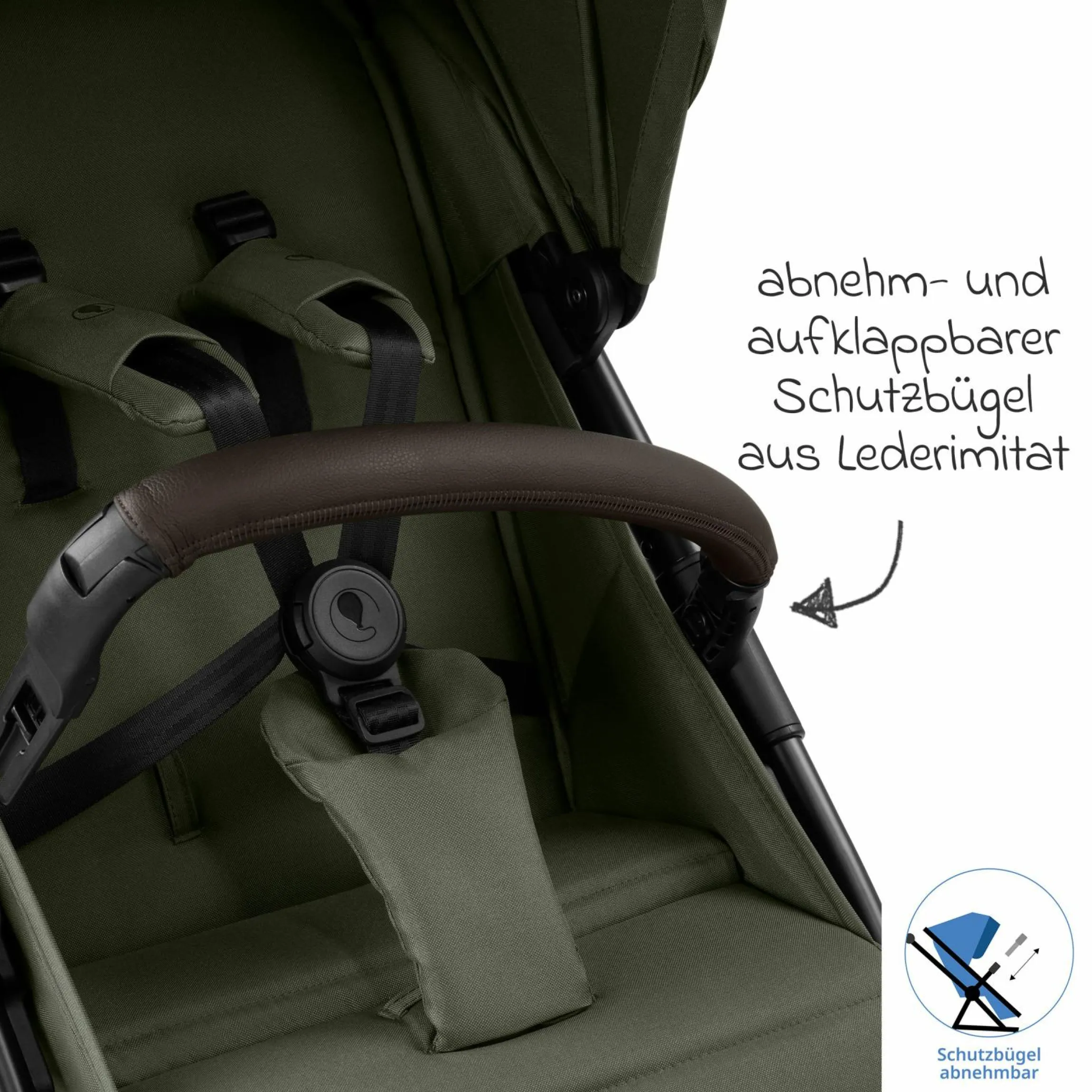 Buggy & Sportwagen Avus 2 Air mit Lufträdern, Einhand-Faltung und höhenverstellbarem Schieber - Pure - Avocado - Kollektion 2025