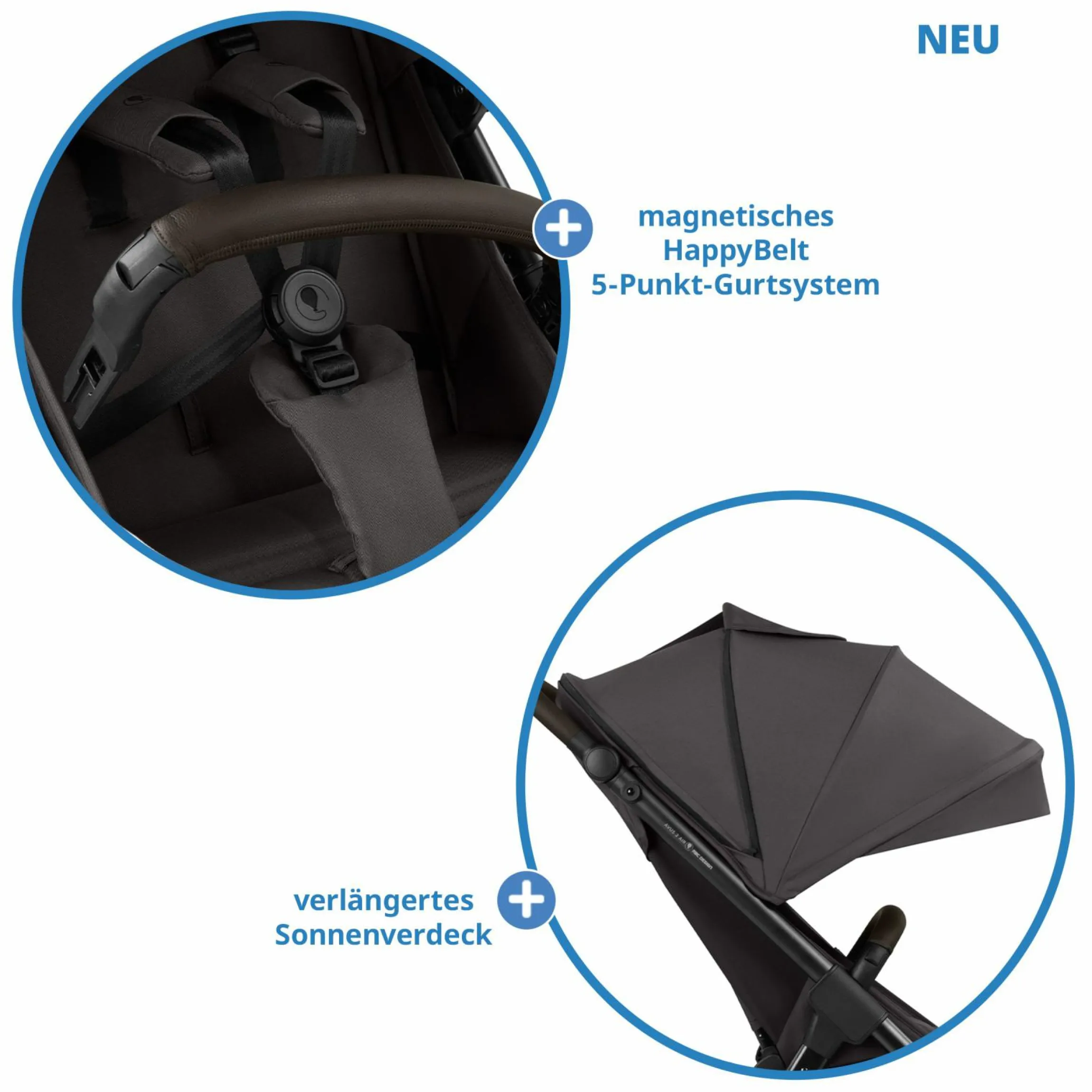 Buggy & Sportwagen Avus 2 Air mit Lufträdern, Einhand-Faltung und höhenverstellbarem Schieber - Falcon - Kollektion 2025