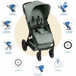 Buggy & Sportwagen Avus 2 mit Einhand-Faltung und höhenverstellbarem Schieber - Pine - Kollektion 2025