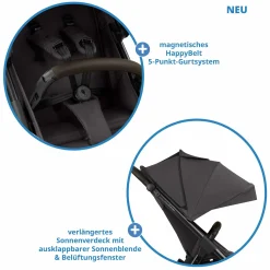 Buggy & Sportwagen Avus 2 mit Einhand-Faltung und höhenverstellbarem Schieber - Falcon - Kollektion 2025