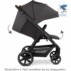 Buggy & Sportwagen Avus 2 mit Einhand-Faltung und höhenverstellbarem Schieber - Falcon - Kollektion 2025