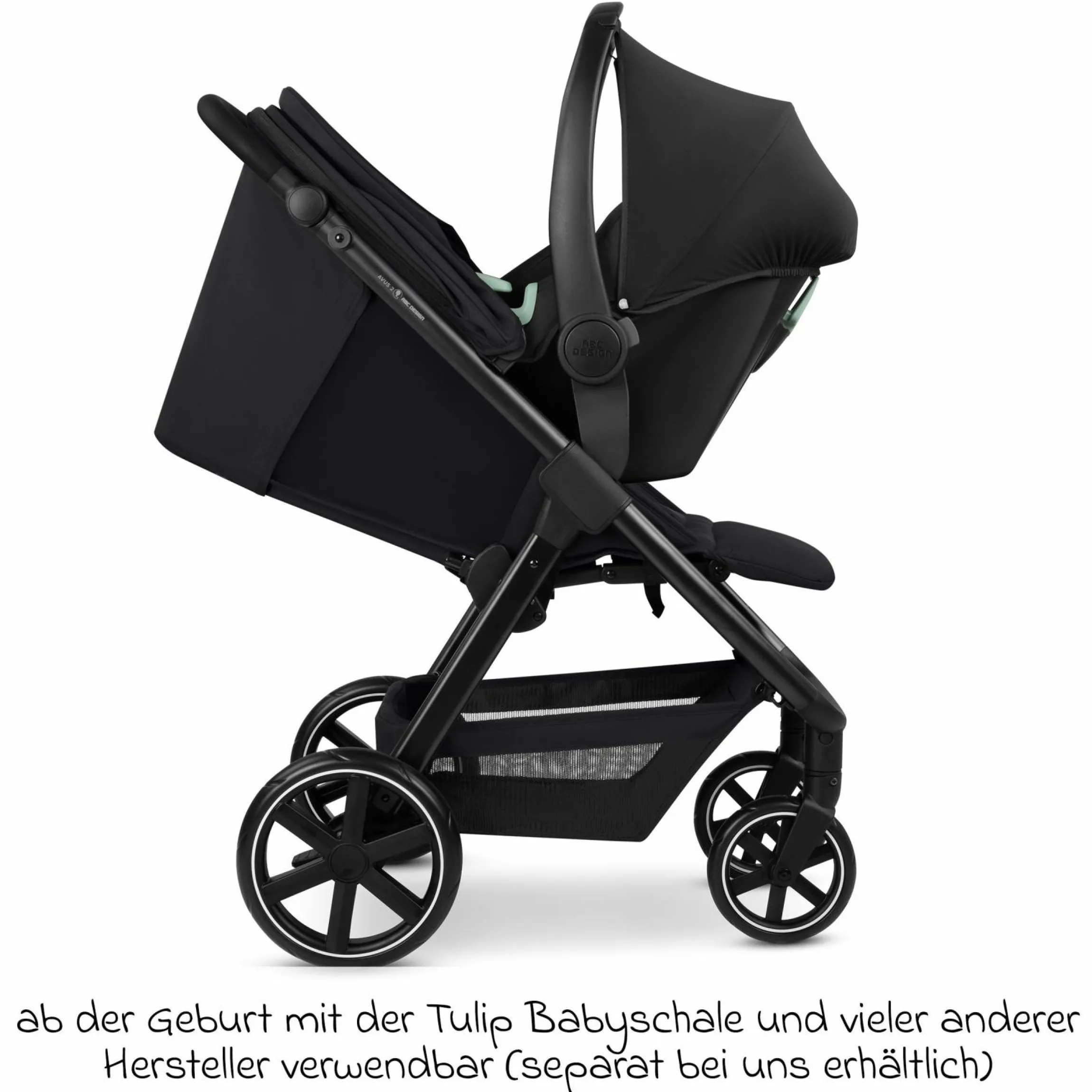 Buggy & Sportwagen Avus 2 mit Einhand-Faltung und höhenverstellbarem Schieber - Pure - Coal