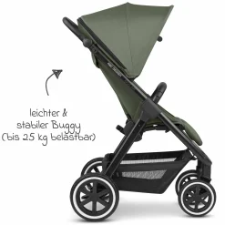 Buggy & Sportwagen Avus Air inkl. Reboarder Pearl Pro 2 - mit Lufträdern, Einhand-Faltung und höhenverstellbarem Schieber (bis 25 kg belastbar) - Olive