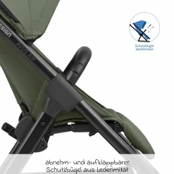 Buggy & Sportwagen Avus Air inkl. Reboarder Pearl Pro 2 - mit Lufträdern, Einhand-Faltung und höhenverstellbarem Schieber (bis 25 kg belastbar) - Olive