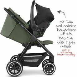 Buggy & Sportwagen Avus Air mit Lufträdern - Einhand-Faltung und höhenverstellbarem Schieber (bis 25 kg belastbar) - Olive - Kollektion 2024