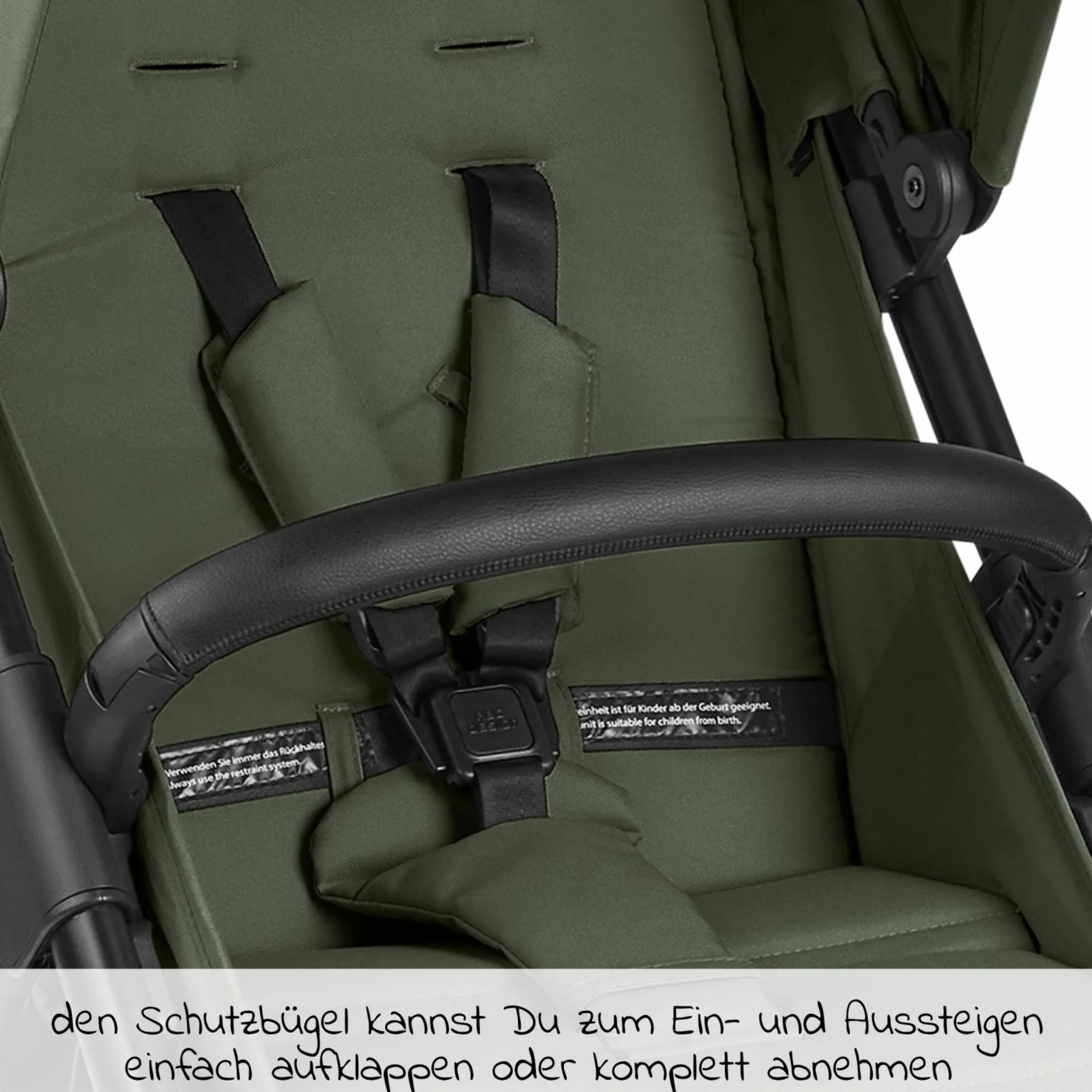 Buggy & Sportwagen Avus Air mit Lufträdern - Einhand-Faltung und höhenverstellbarem Schieber (bis 25 kg belastbar) - Olive - Kollektion 2024