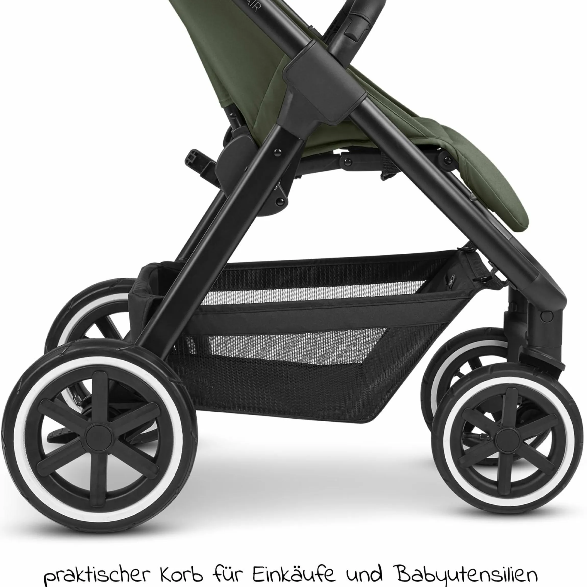 Buggy & Sportwagen Avus Air mit Lufträdern - Einhand-Faltung und höhenverstellbarem Schieber (bis 25 kg belastbar) - Olive - Kollektion 2024