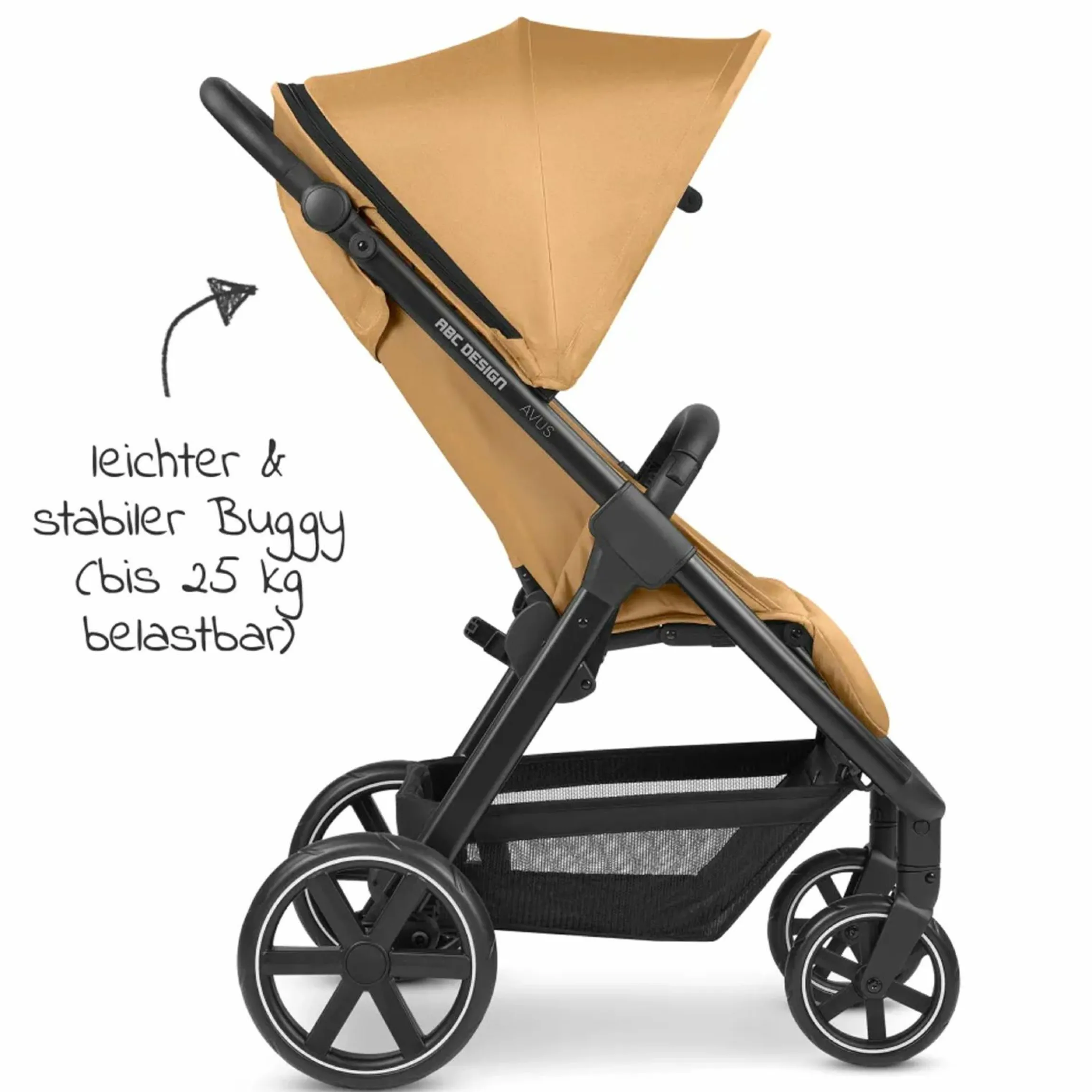 Buggy & Sportwagen Avus inkl. Autositz Pebble Pro mit Einhand-Faltung und höhenverstellbarem Schieber (bis 25 kg belastbar) - Honey