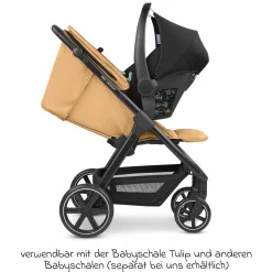 Buggy & Sportwagen Avus inkl. Reboarder Pearl Pro 2 - mit Einhand-Faltung und höhenverstellbarem Schieber (bis 25 kg belastbar) - Honey