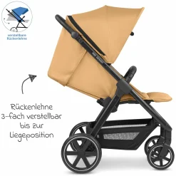 Buggy & Sportwagen Avus inkl. Reboarder Pearl Pro 2 - mit Einhand-Faltung und höhenverstellbarem Schieber (bis 25 kg belastbar) - Honey