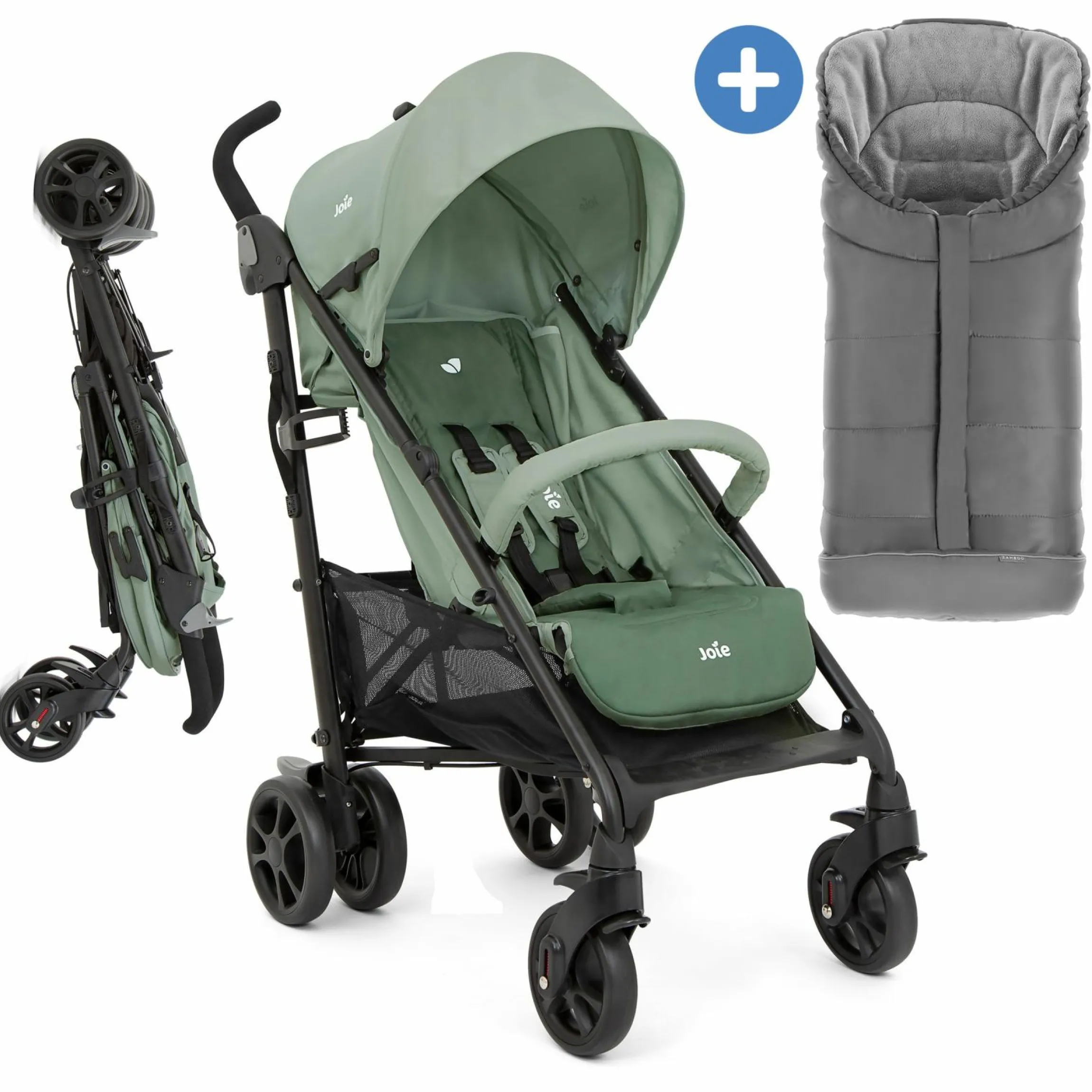 Buggy & Sportwagen Brisk LX bis 22 kg belastbar mit Liegefunktion, Einhand-Faltung inkl. Fußsack 3M - Laurel - Kollektion 2025