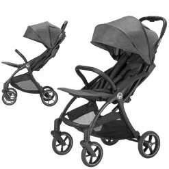 Buggy & Sportwagen City Ranger mit Auto-Folding Mechanismus bis 22 kg belastbar & Regen- & Insektenschutz - Dolphin Grey - Kollektion 2025