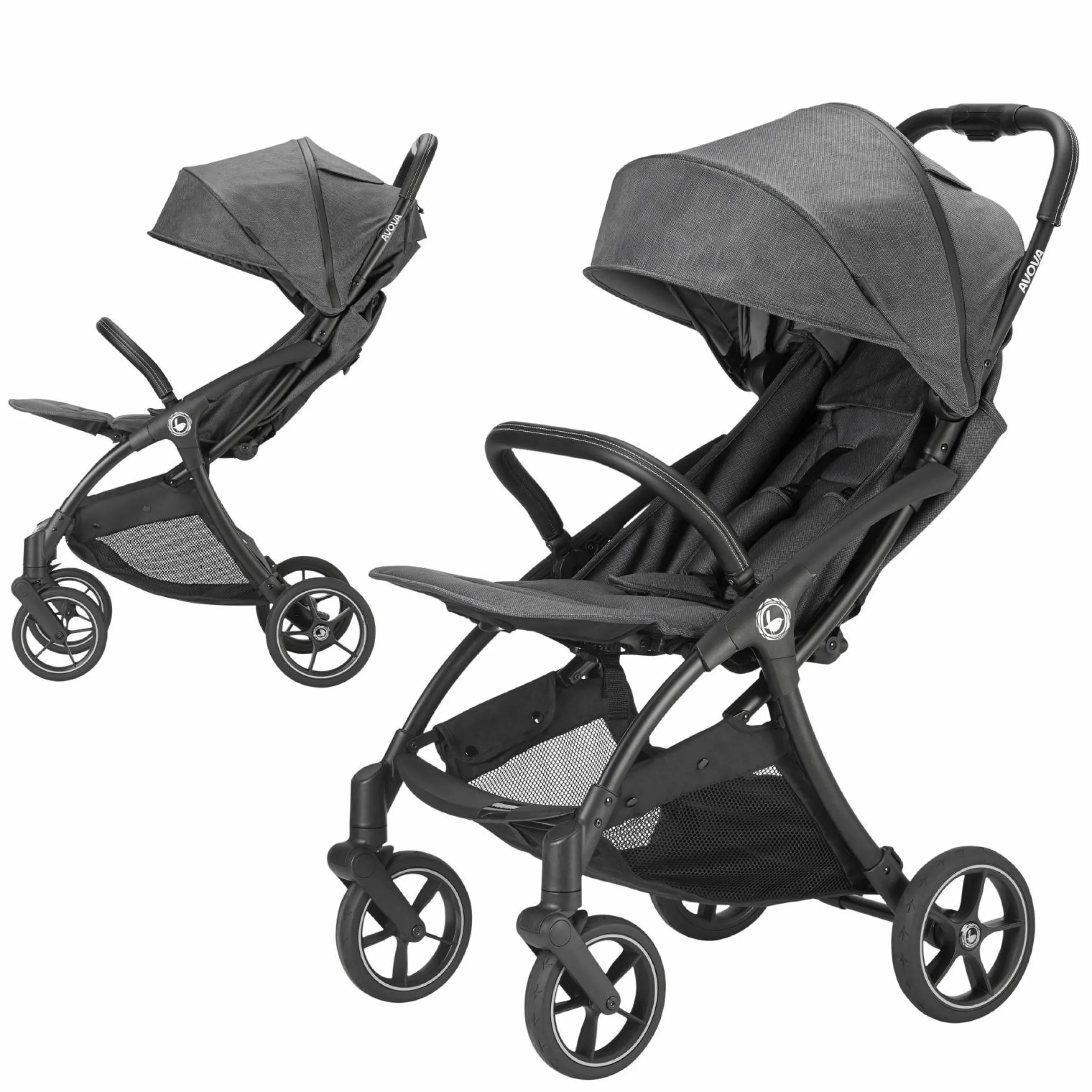Buggy & Sportwagen City Ranger mit Auto-Folding Mechanismus bis 22 kg belastbar & Regen- & Insektenschutz - Dolphin Grey - Kollektion 2025