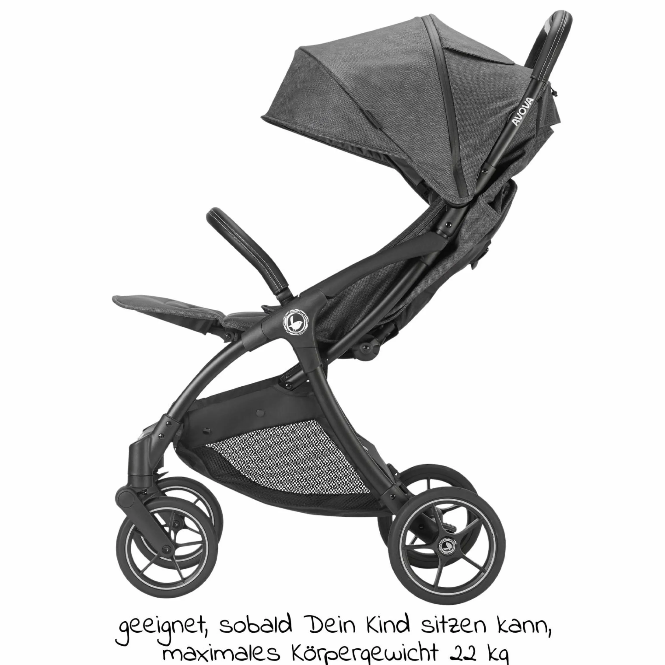 Buggy & Sportwagen City Ranger mit Auto-Folding Mechanismus bis 22 kg belastbar & Regen- & Insektenschutz - Dolphin Grey - Kollektion 2025