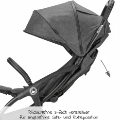 Buggy & Sportwagen City Ranger mit Auto-Folding Mechanismus bis 22 kg belastbar & Regen- & Insektenschutz - Dolphin Grey - Kollektion 2025