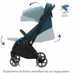 Buggy & Sportwagen Cooper bis 22 kg belastbar mit Liegeposition und Autofold-Mechanismus nur 7,1 kg - Türkis Schwarz
