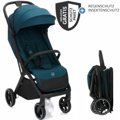 Buggy & Sportwagen Cooper bis 22 kg belastbar mit Liegeposition und Autofold-Mechanismus nur 7,1 kg inkl. Schutzpaket - Türkis Schwarz