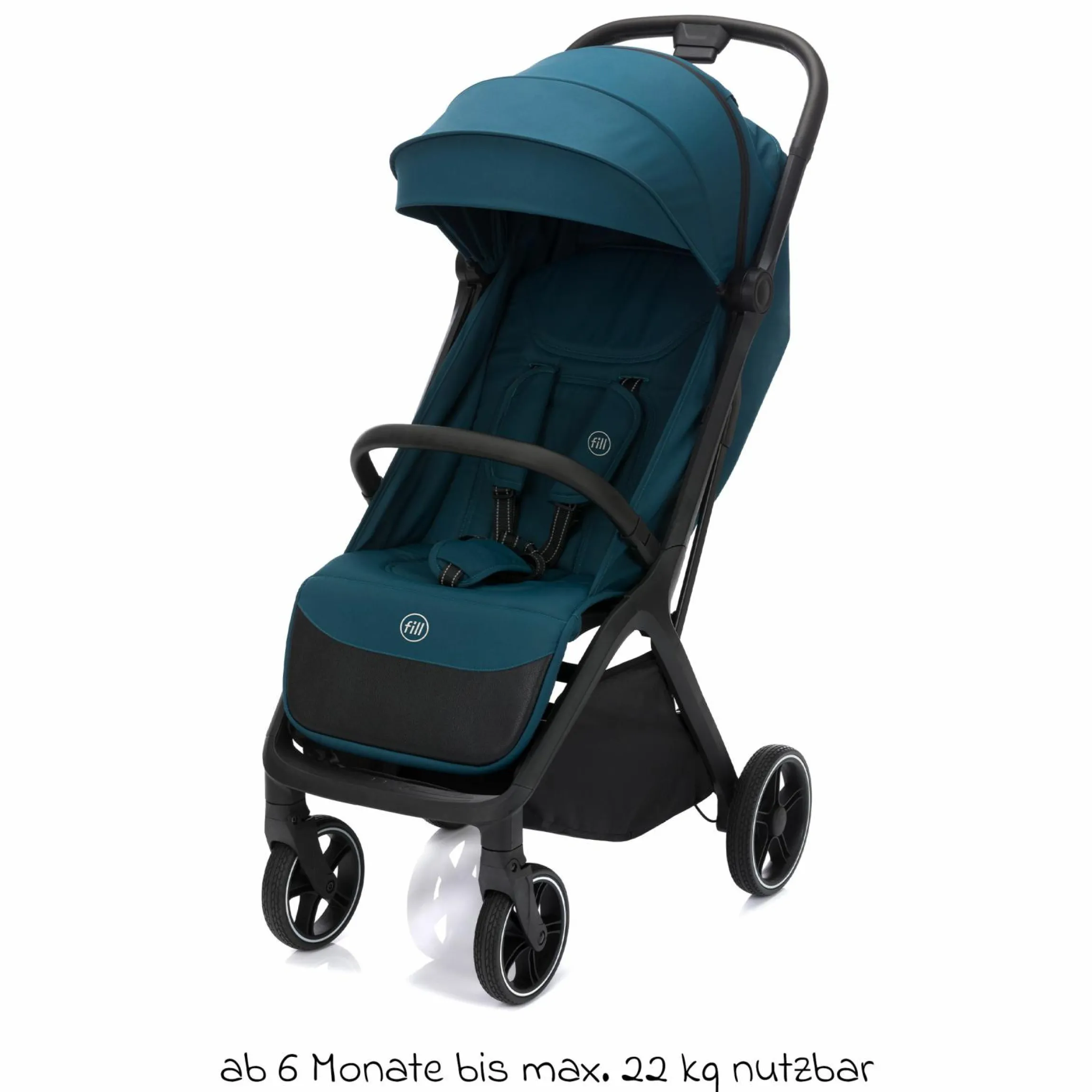 Buggy & Sportwagen Cooper bis 22 kg belastbar mit Liegeposition und Autofold-Mechanismus nur 7,1 kg inkl. Schutzpaket - Türkis Schwarz