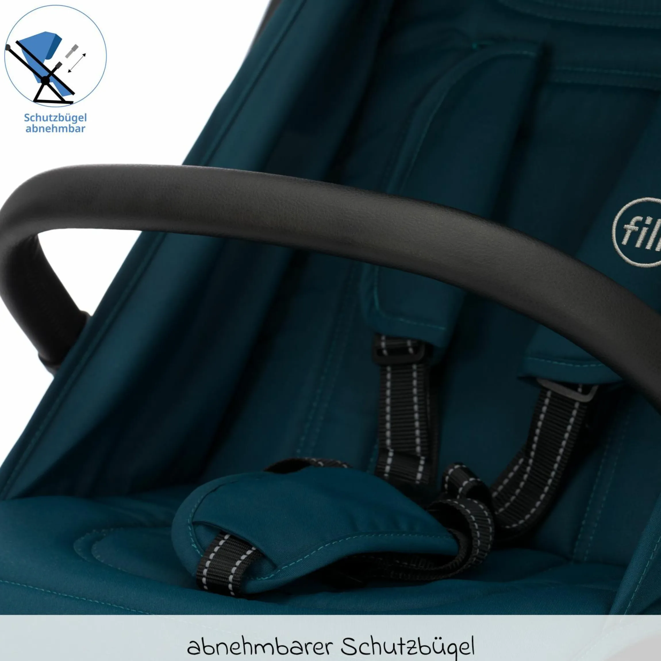 Buggy & Sportwagen Cooper bis 22 kg belastbar mit Liegeposition und Autofold-Mechanismus nur 7,1 kg inkl. Schutzpaket - Türkis Schwarz