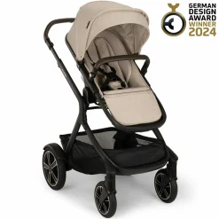 Buggy & Sportwagen DEMI next bis 22 kg mit magnetischem Gurtverschluss, umsetzbarem Allwettersitz, höhenverstellbarem Schieber, integrierter Sichtschutz inkl. Adapter & Regenschutz - Biscotti - Kollektion 2025