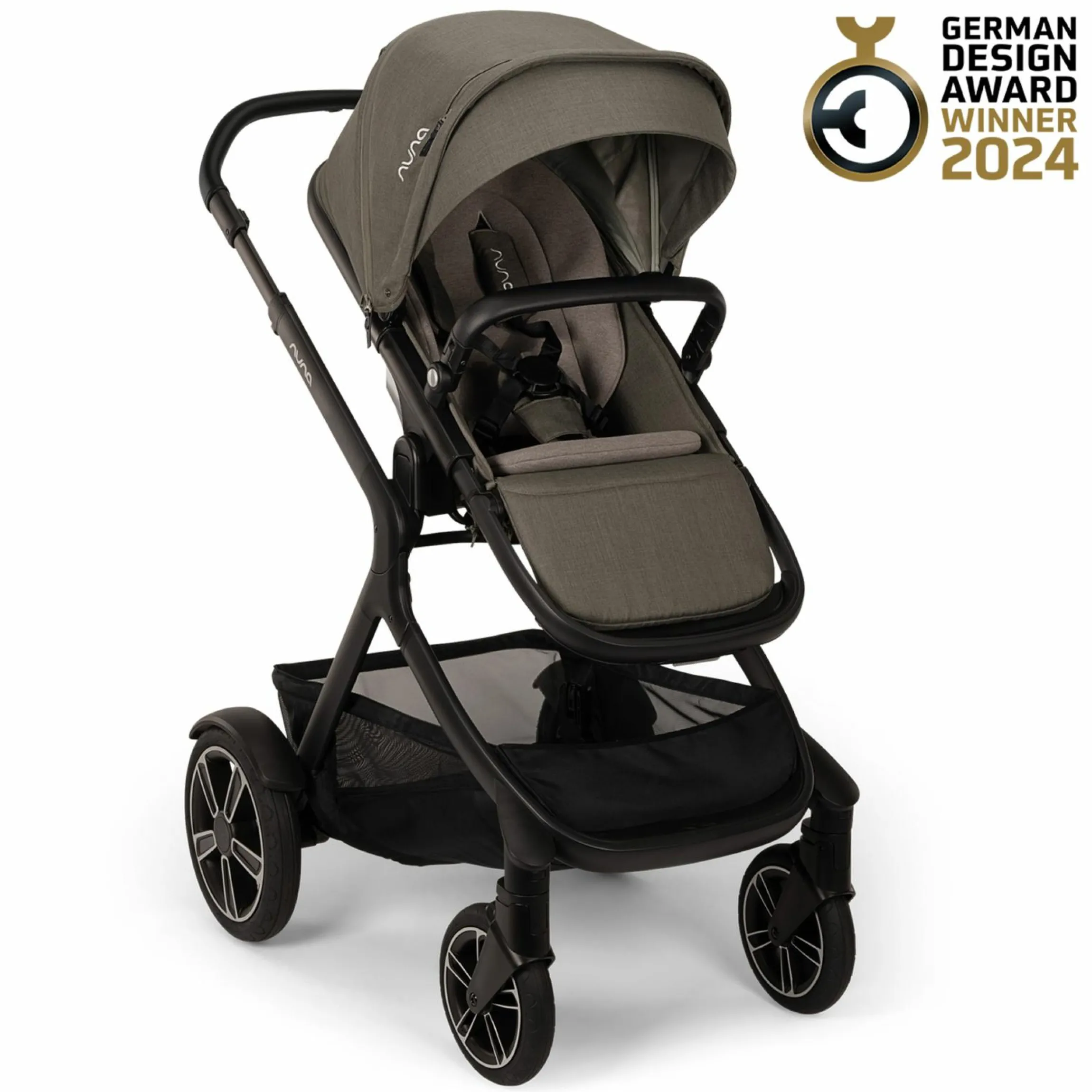 Buggy & Sportwagen DEMI next bis 22 kg mit magnetischem Gurtverschluss, umsetzbarem Allwettersitz, höhenverstellbarem Schieber, integrierter Sichtschutz inkl. Adapter & Regenschutz - Granite - Kollektion 2025
