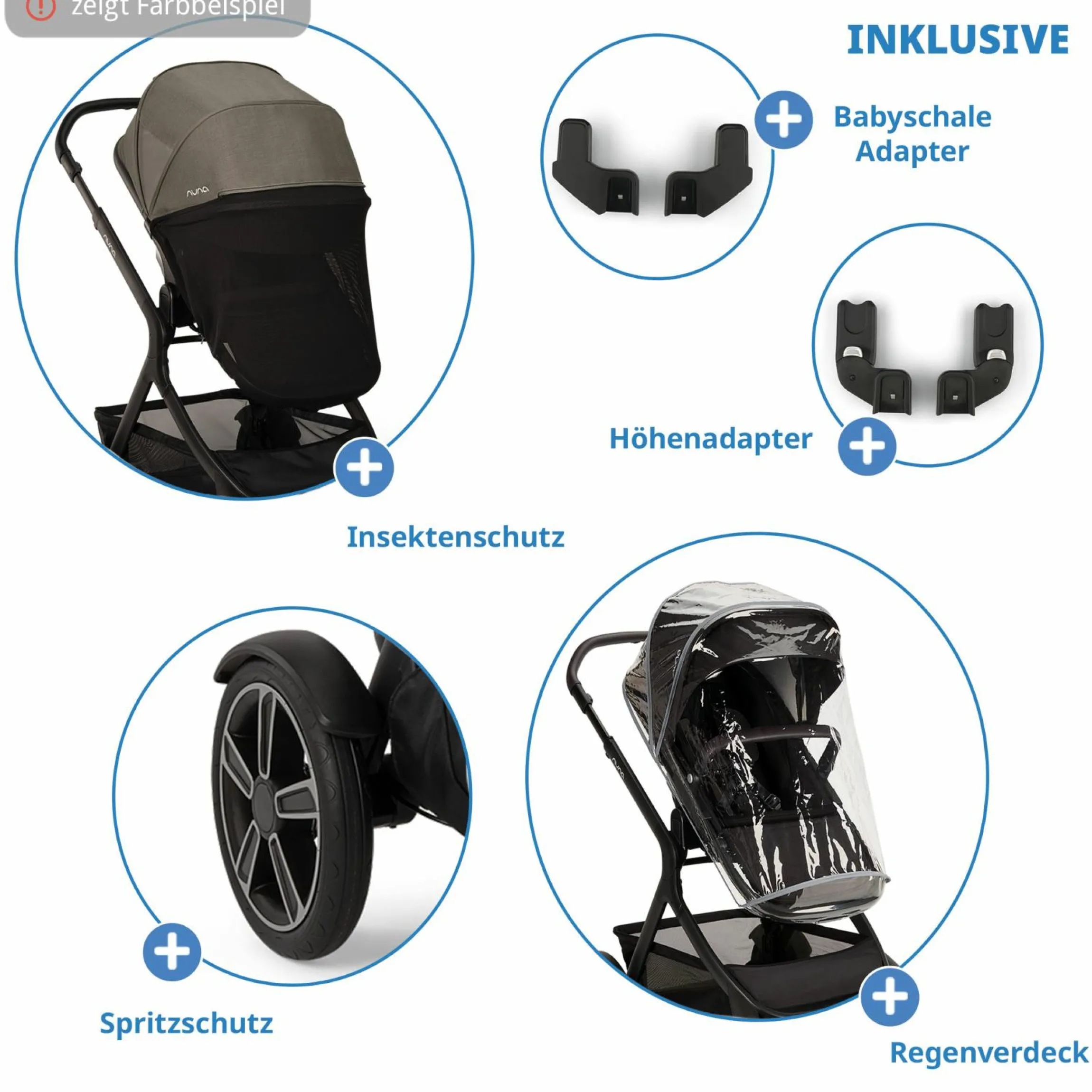 Buggy & Sportwagen DEMI next bis 22 kg mit magnetischem Gurtverschluss, umsetzbarem Allwettersitz, höhenverstellbarem Schieber, integrierter Sichtschutz inkl. Adapter & Regenschutz - Granite - Kollektion 2025
