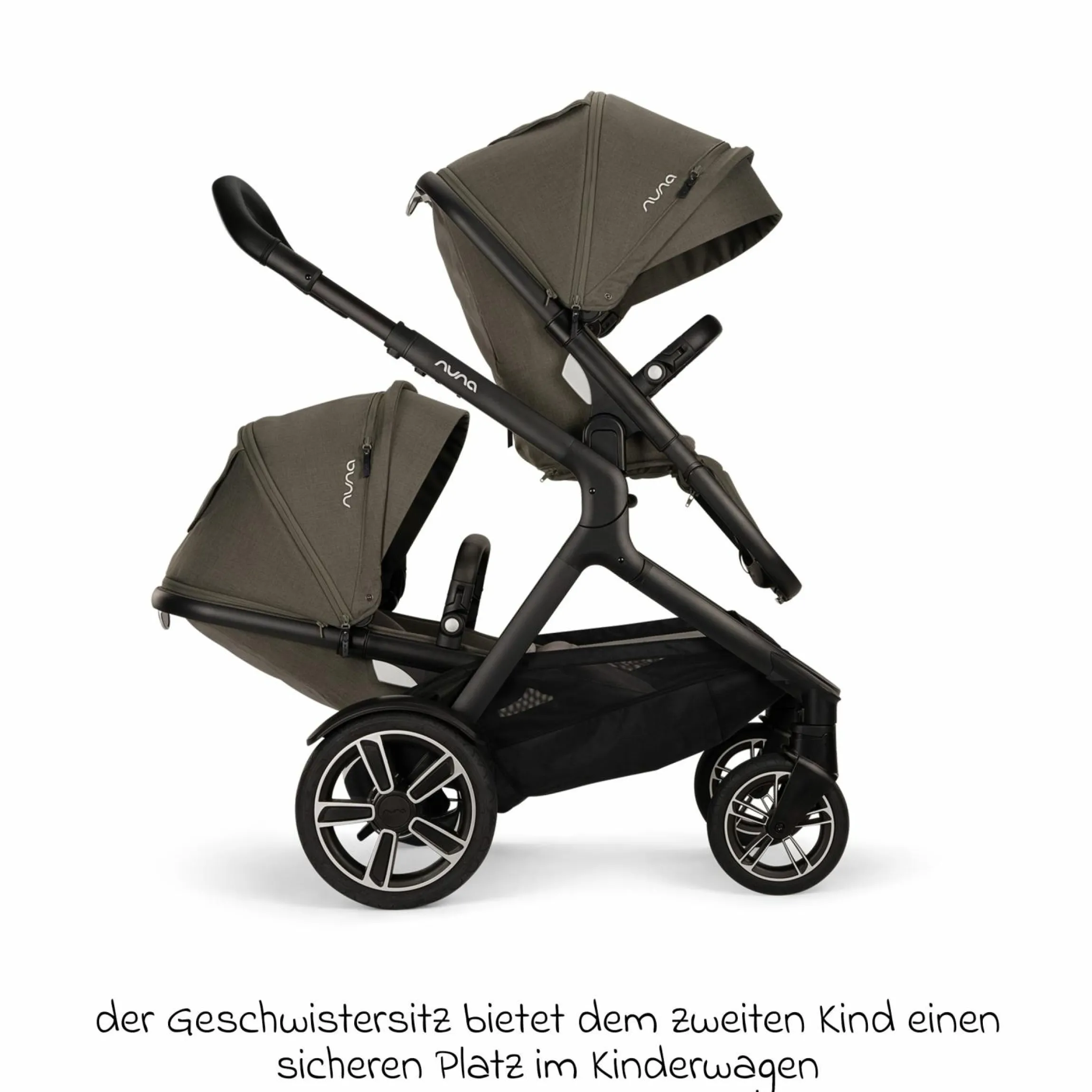 Buggy & Sportwagen DEMI next bis 22 kg mit magnetischem Gurtverschluss, umsetzbarem Allwettersitz, höhenverstellbarem Schieber, integrierter Sichtschutz inkl. Adapter & Regenschutz - Granite - Kollektion 2025