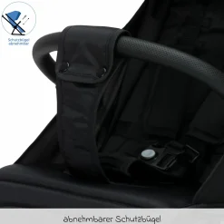 Buggy & Sportwagen Fill Rover bis 22 kg belastbar mit Liegeposition, Trollyfunktion nur 6,8 kg inkl. Schutzpaket - Schwarz