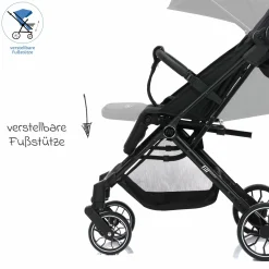 Buggy & Sportwagen Fill Rover bis 22 kg belastbar mit Liegeposition, Trollyfunktion nur 6,8 kg - Schwarz