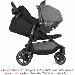 Buggy & Sportwagen Litetrax bis 22 kg belastbar mit Schieber-Ablagefach inkl. Insektenschutz & Regenschutz - Shale - Kollektion 2025