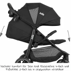 Buggy & Sportwagen Litetrax bis 22 kg belastbar mit Schieber-Ablagefach & Regenschutz - Shale - Kollektion 2025