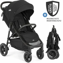 Buggy & Sportwagen Litetrax Pro bis 22 kg belastbar mit Schieber-Ablagefach inkl. Insektenschutz & Regenschutz - Shale - Kollektion 2025