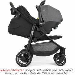 Buggy & Sportwagen Litetrax Pro bis 22 kg belastbar mit Schieber-Ablagefach inkl. Insektenschutz & Regenschutz - Shale - Kollektion 2025