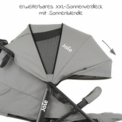 Buggy & Sportwagen Litetrax bis 22 kg belastbar mit Schieber-Ablagefach & Regenschutz - Pebble - Kollektion 2025