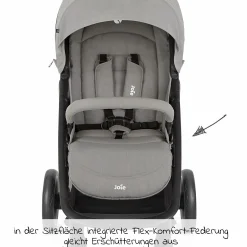Buggy & Sportwagen Litetrax bis 22 kg belastbar mit Schieber-Ablagefach & Regenschutz - Pebble - Kollektion 2025