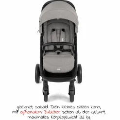 Buggy & Sportwagen Litetrax Pro bis 22 kg belastbar mit Schieber-Ablagefach & Regenschutz - Pebble - Kollektion 2025