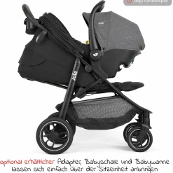 Buggy & Sportwagen Litetrax Pro bis 22 kg belastbar mit Schieber-Ablagefach & Regenschutz - Pebble - Kollektion 2025