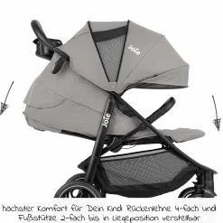 Buggy & Sportwagen Litetrax Pro bis 22 kg belastbar mit Schieber-Ablagefach & Regenschutz - Pebble - Kollektion 2025