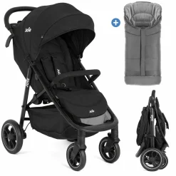 Buggy & Sportwagen Litetrax inkl. Fußsack - bis 22 kg belastbar mit Schieber-Ablagefach & Regenschutz - Shale - Kollektion 2025