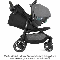 Buggy & Sportwagen Litetrax inkl. Fußsack - bis 22 kg belastbar mit Schieber-Ablagefach & Regenschutz - Shale - Kollektion 2025
