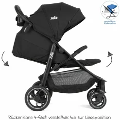 Buggy & Sportwagen Litetrax inkl. Fußsack - bis 22 kg belastbar mit Schieber-Ablagefach & Regenschutz - Shale - Kollektion 2025