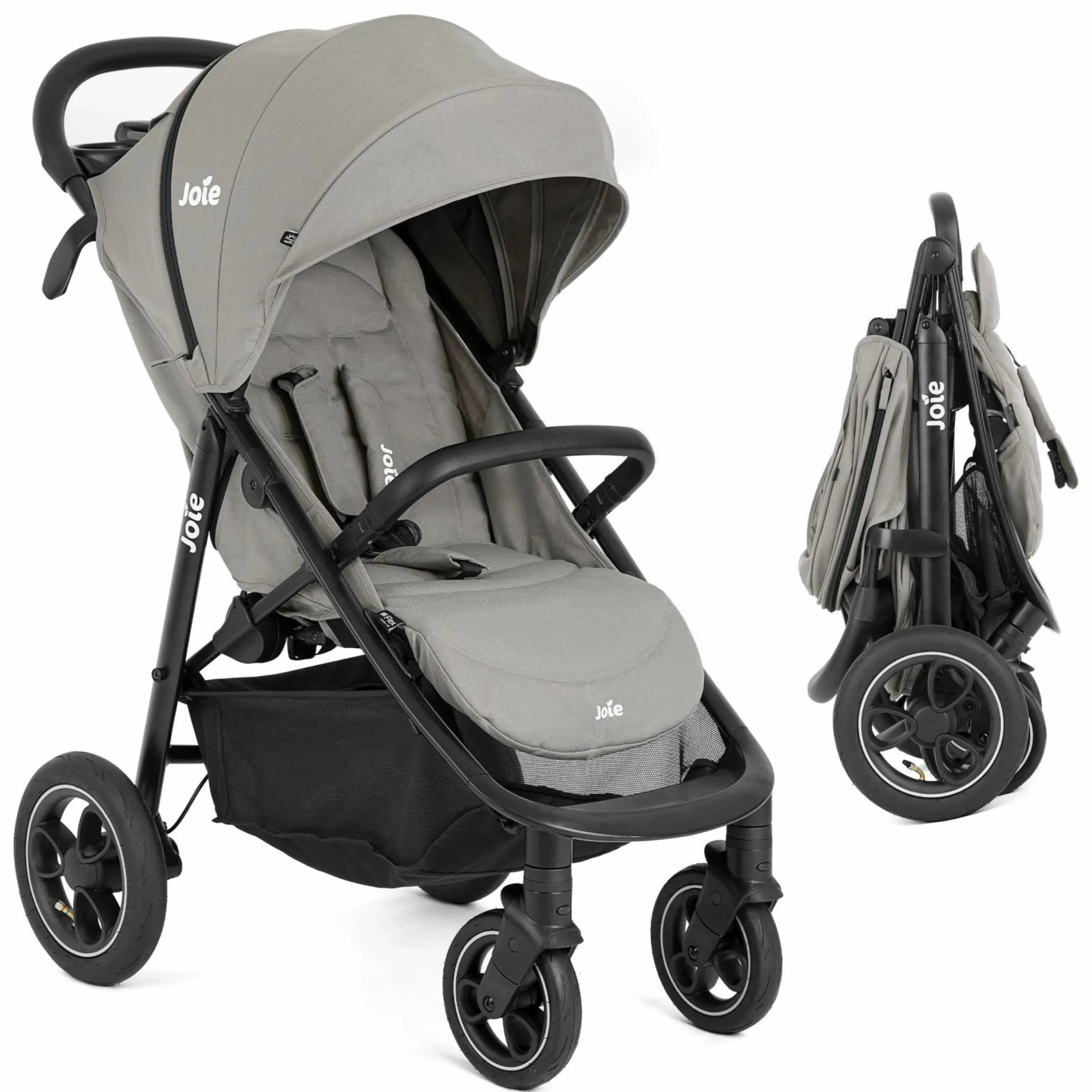 Buggy & Sportwagen Litetrax Pro Air bis 22 kg belastbar mit Luftreifen, Schieber-Ablagefach & Regenschutz - Pebble - Kollektion 2025